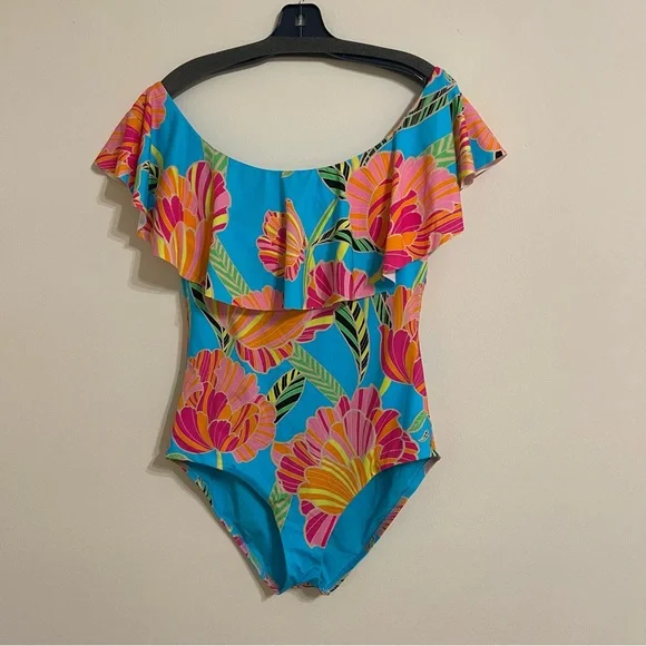Trima Turk poppy ruffle 1pc swimsuit. - Picture 2 of 14